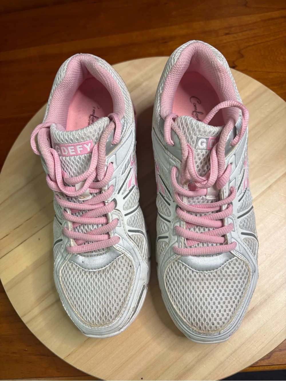 Gravity Defyer GDefy Super Walk women's athletic walking shoes in white and pink